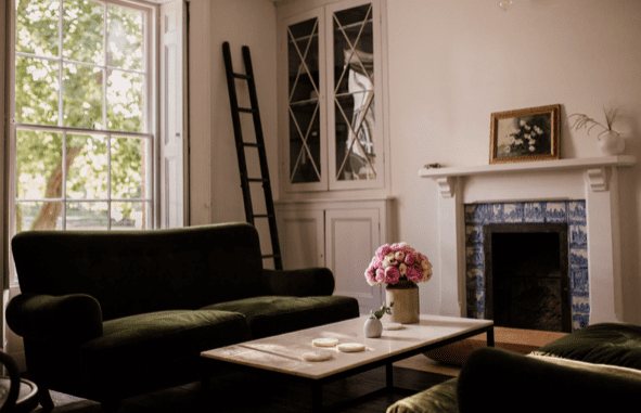 inside the snug at Aswarby Rectory