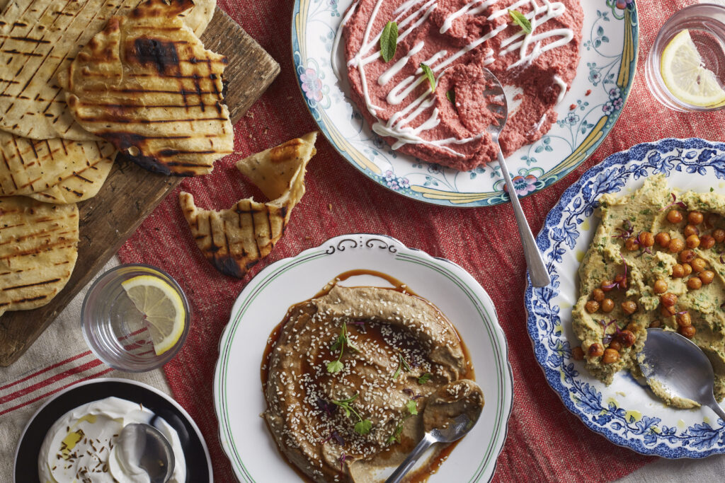 Mezze style sharing menu for a wedding menu tasting