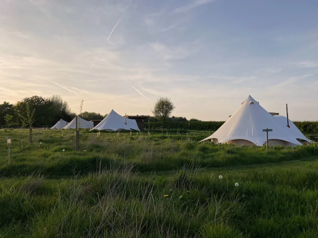 Bell tents at Broadleaves Glamping