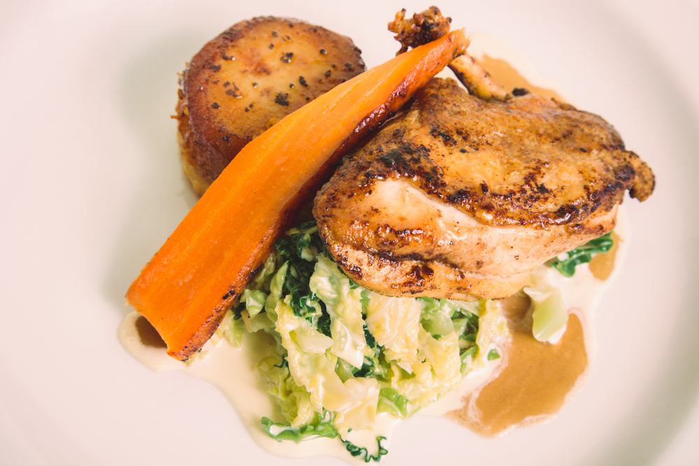 Gorgeous And Elegant Plate With Roasted Turkey, Potatoes And Carrott