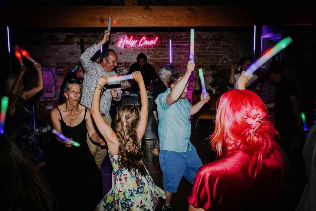 Happy Wedding Guests Dancing